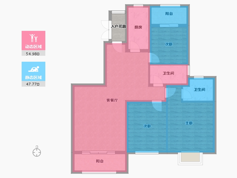 广东省-佛山市-恒大郦湖城-94.41-户型库-动静分区