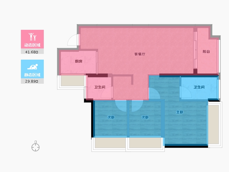 广东省-深圳市-宏发万悦山二期-63.55-户型库-动静分区