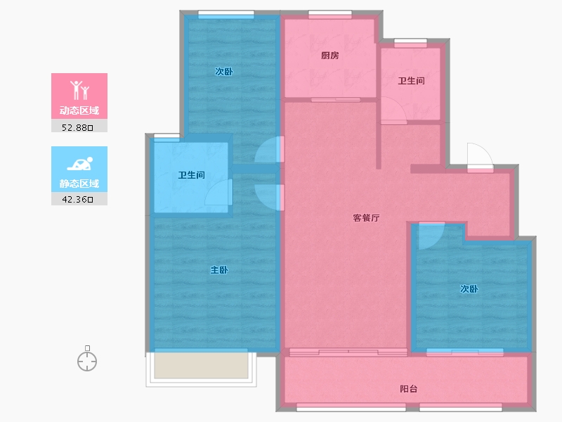 山东省-济南市-海信观悦-85.00-户型库-动静分区