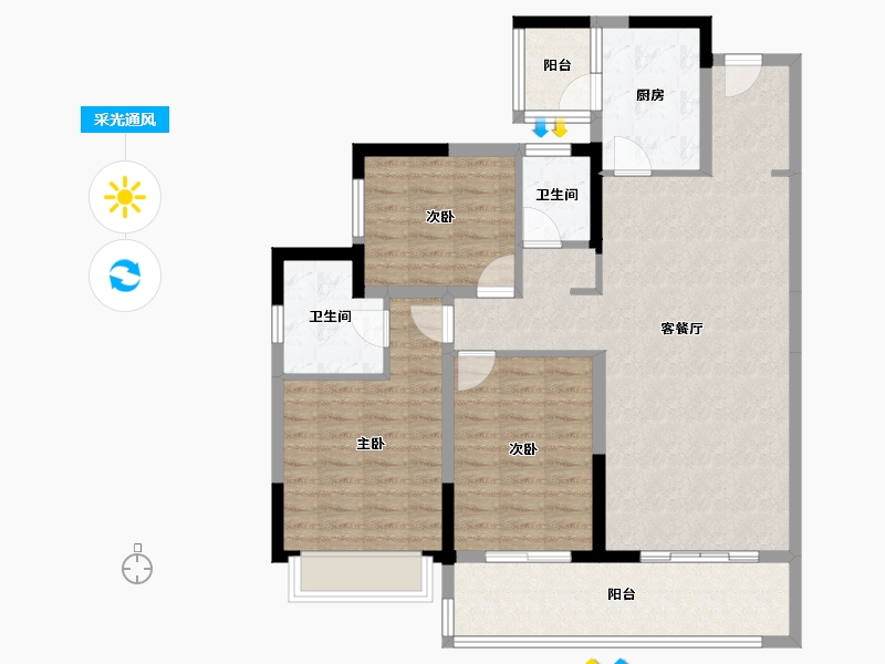 四川省-成都市-中粮保利天府时区-104.61-户型库-采光通风