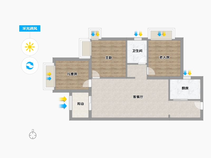 广东省-深圳市-里城玺樾山花园三期-68.00-户型库-采光通风