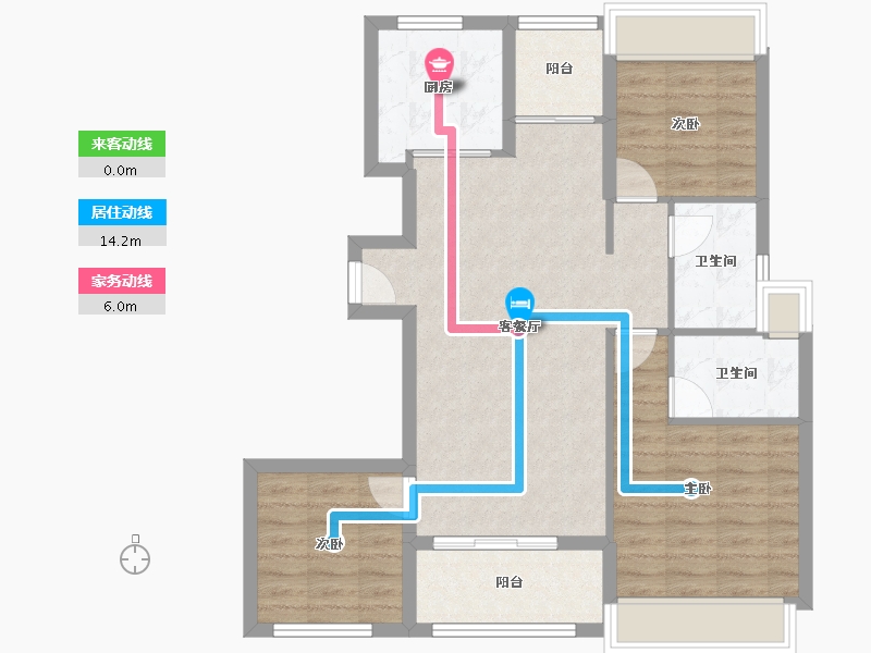 海南省-海口市-深铁珑境花园一期-81.16-户型库-动静线