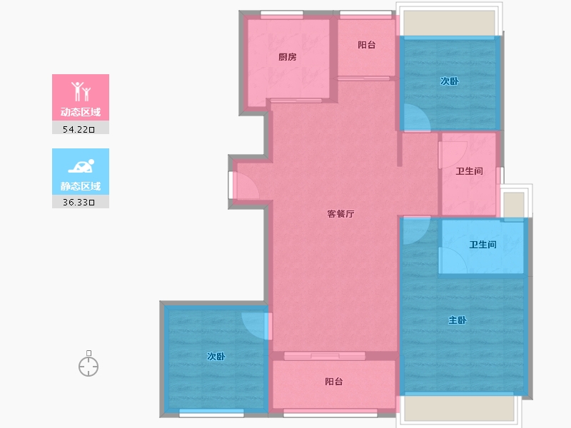 海南省-海口市-深铁珑境花园一期-81.16-户型库-动静分区