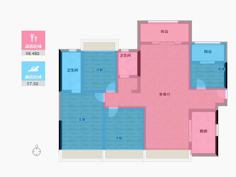 海南省-海口市-中海汇德里-111.34-户型库-动静分区