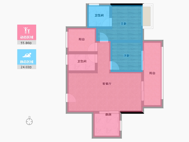 广东省-肇庆市-江南名苑-70.15-户型库-动静分区