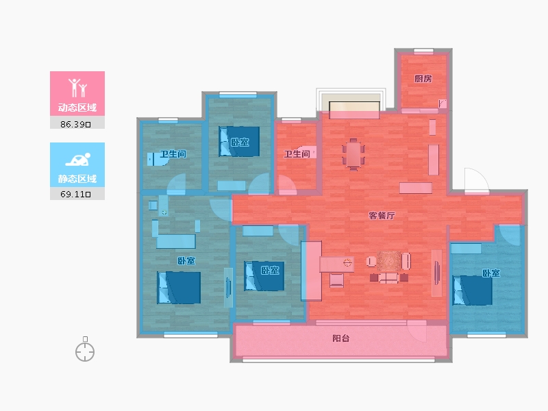 山东省-聊城市-绿城·诚园-140.00-户型库-动静分区