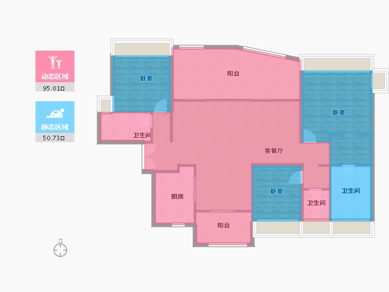 广东省-珠海市-华发广场（II期）横琴湾-133.31-户型库-动静分区