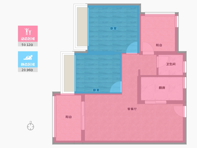 广东省-珠海市-华发广场（II期）横琴湾-63.12-户型库-动静分区