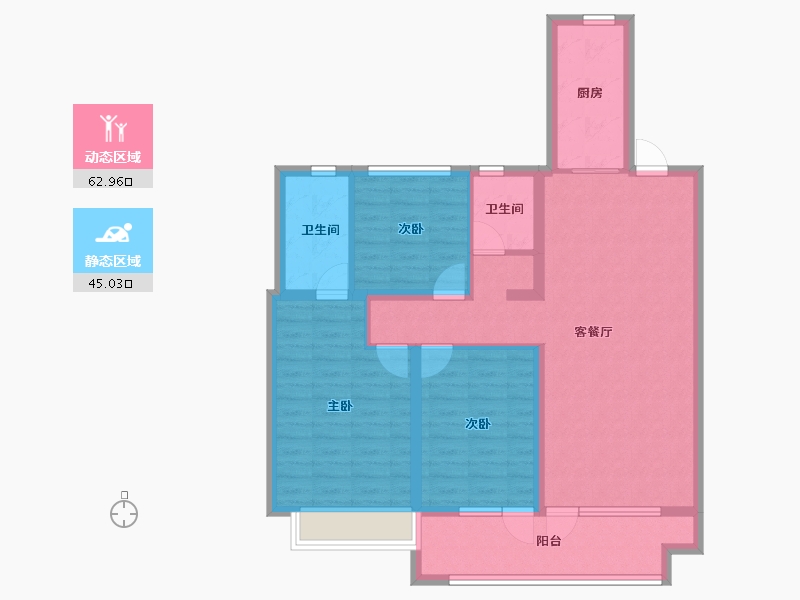 山东省-滨州市-丽景华庭二期-96.28-户型库-动静分区