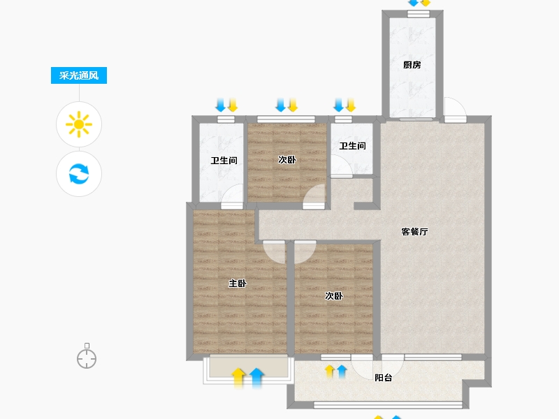 山东省-滨州市-丽景华庭二期-96.28-户型库-采光通风