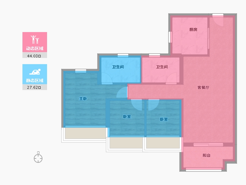 广东省-珠海市-万科·观海200里-63.20-户型库-动静分区