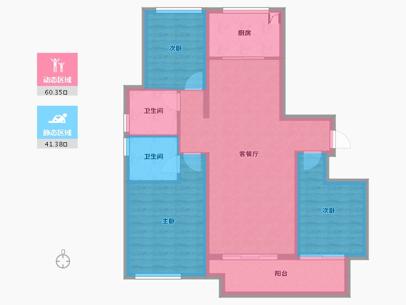 山东省-潍坊市-绿城·桂语江南-91.15-户型库-动静分区