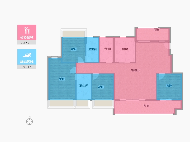 广东省-珠海市-万科·观海200里-108.80-户型库-动静分区