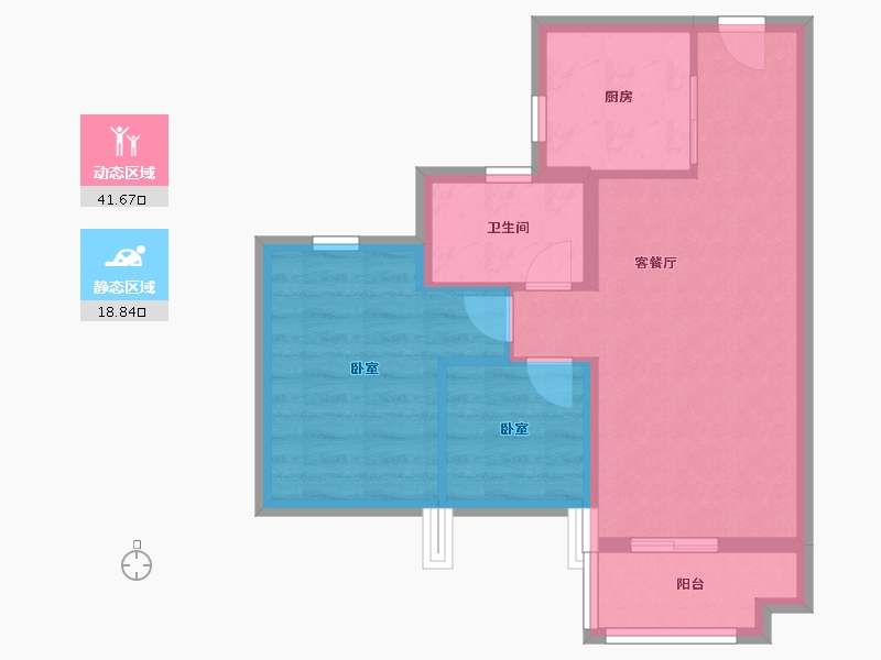 广东省-珠海市-万科·观海200里-53.60-户型库-动静分区