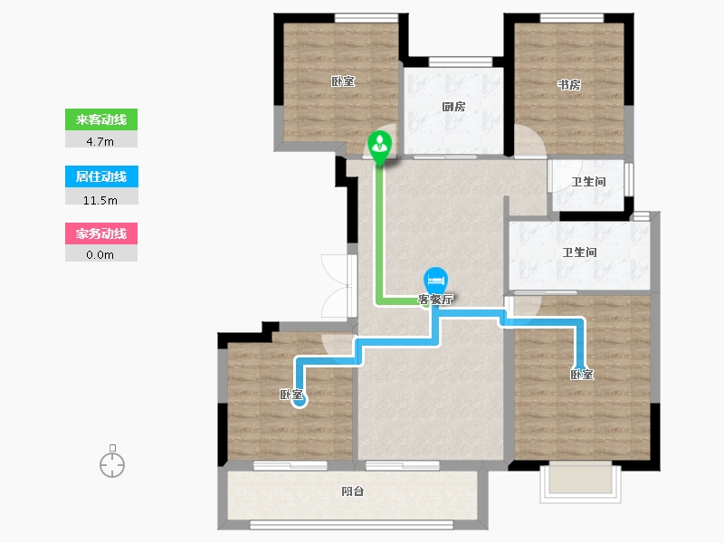 浙江省-宁波市-青澜邸-102.40-户型库-动静线