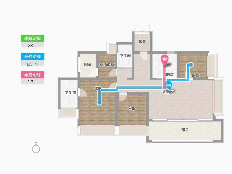 广东省-珠海市-华发广场（II期）横琴湾-104.90-户型库-动静线