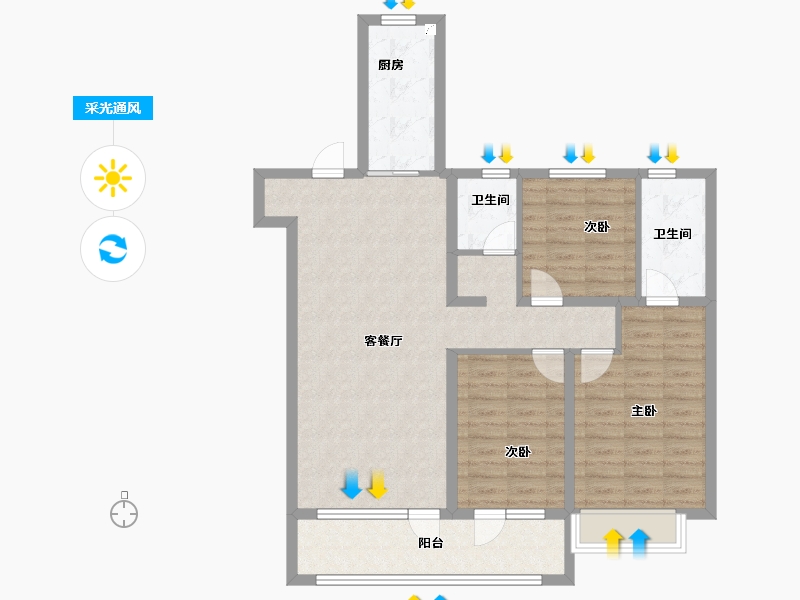 山东省-滨州市-丽景华庭二期-96.10-户型库-采光通风