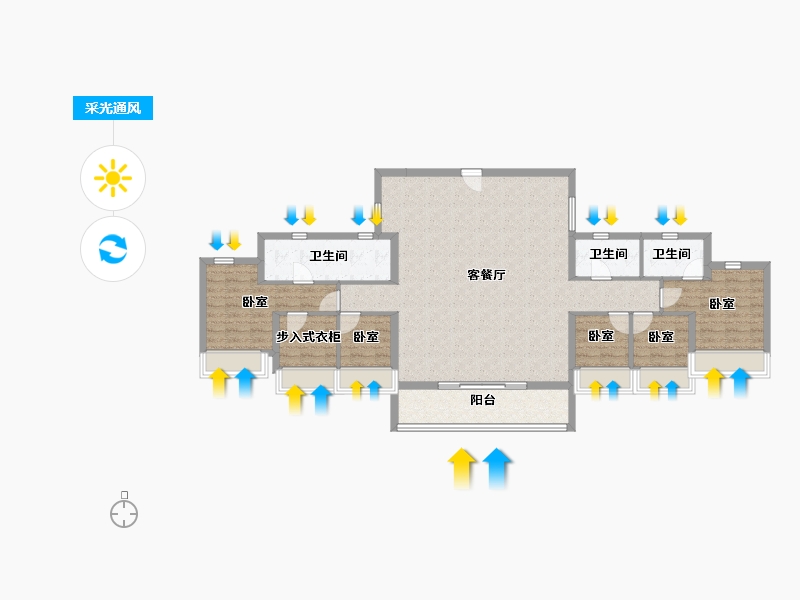 广东省-珠海市-万科·观海200里-126.40-户型库-采光通风