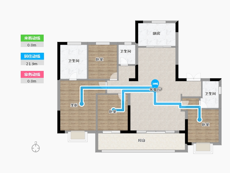 浙江省-宁波市-蓝城·兰香园-135.20-户型库-动静线