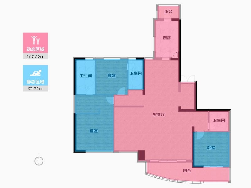 湖北省-武汉市-BFC复星外滩中心·御江廷-155.18-户型库-动静分区