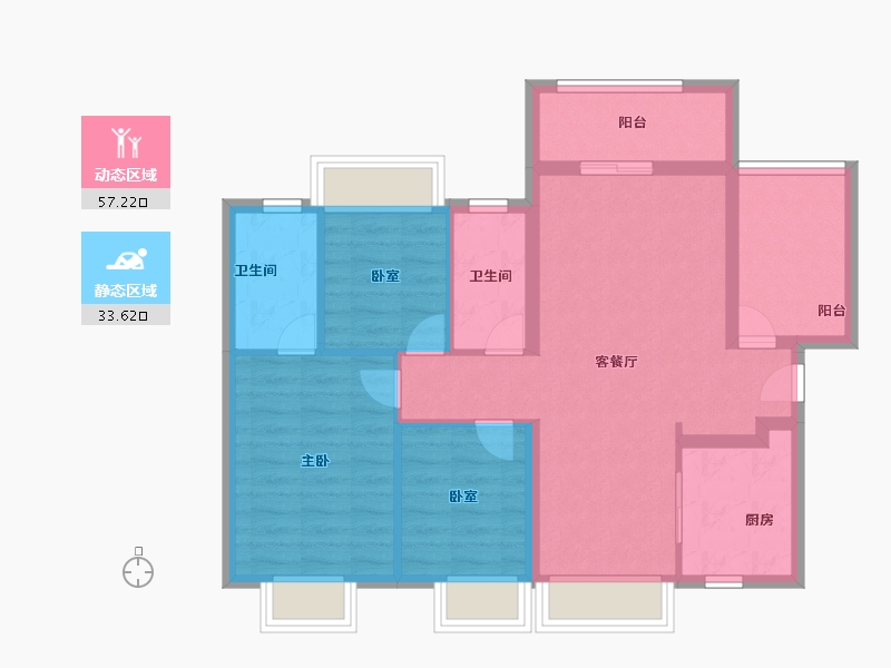 广东省-珠海市-海伦堡玖悦珑湾-80.80-户型库-动静分区