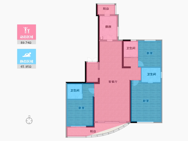 湖北省-武汉市-BFC复星外滩中心·御江廷-143.20-户型库-动静分区