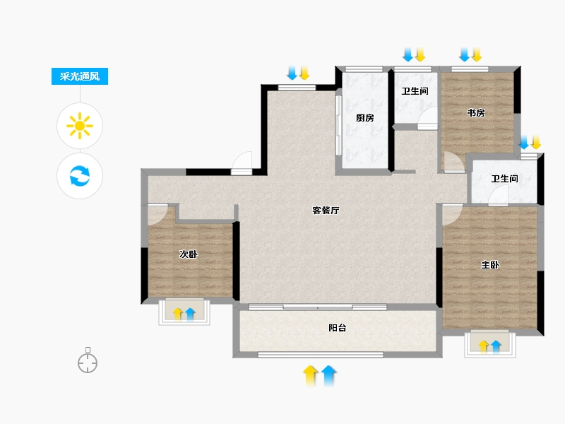 山东省-济南市-中电建国誉府-122.31-户型库-采光通风