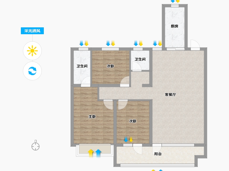 山东省-滨州市-丽景华庭二期-98.29-户型库-采光通风