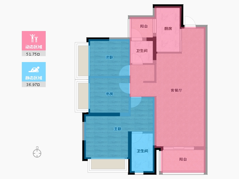 四川省-成都市-保利璟园-78.81-户型库-动静分区