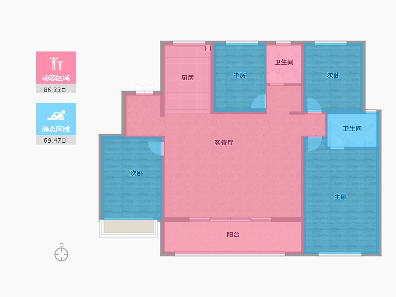 山东省-潍坊市-中海九樾-141.83-户型库-动静分区