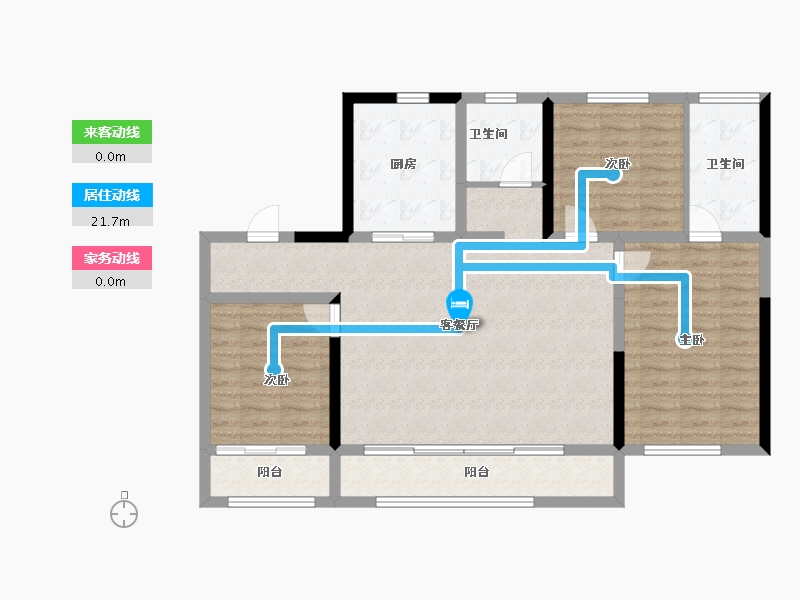 山东省-济南市-历下金茂府-105.50-户型库-动静线