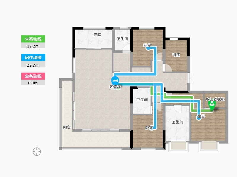 浙江省-宁波市-蓝城·兰香园-142.60-户型库-动静线