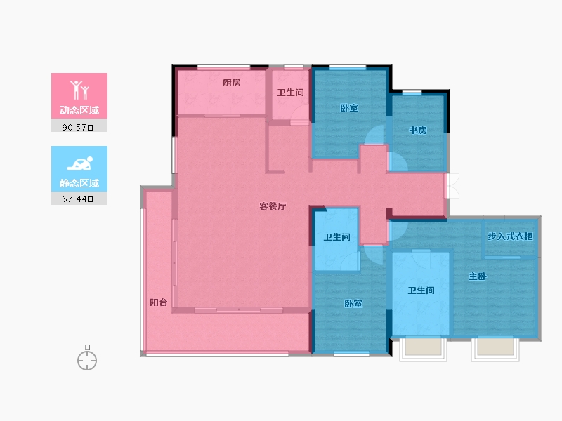 浙江省-宁波市-蓝城·兰香园-142.60-户型库-动静分区