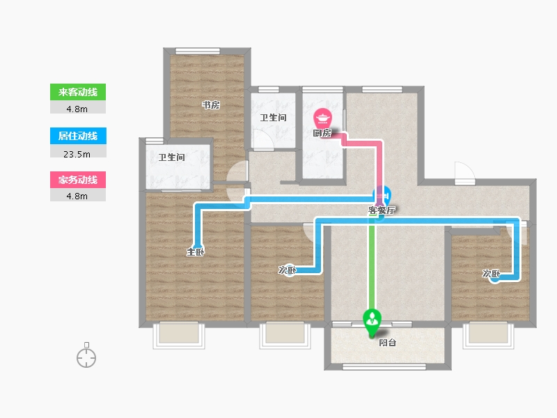 山东省-济南市-越秀麓端府-115.55-户型库-动静线