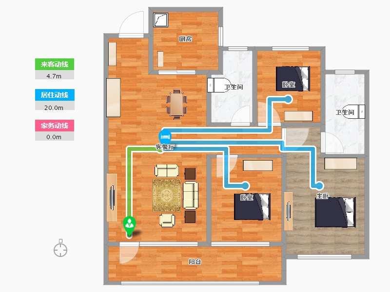 山东省-聊城市-绿城·诚园-91.20-户型库-动静线