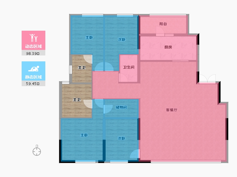 四川省-成都市-锦江金茂府-157.40-户型库-动静分区