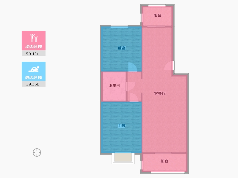 天津-天津市-瑞丽园-80.30-户型库-动静分区