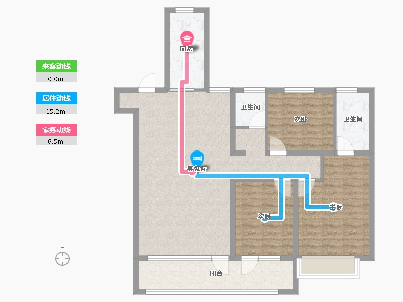 山东省-滨州市-丽景华庭二期-97.88-户型库-动静线