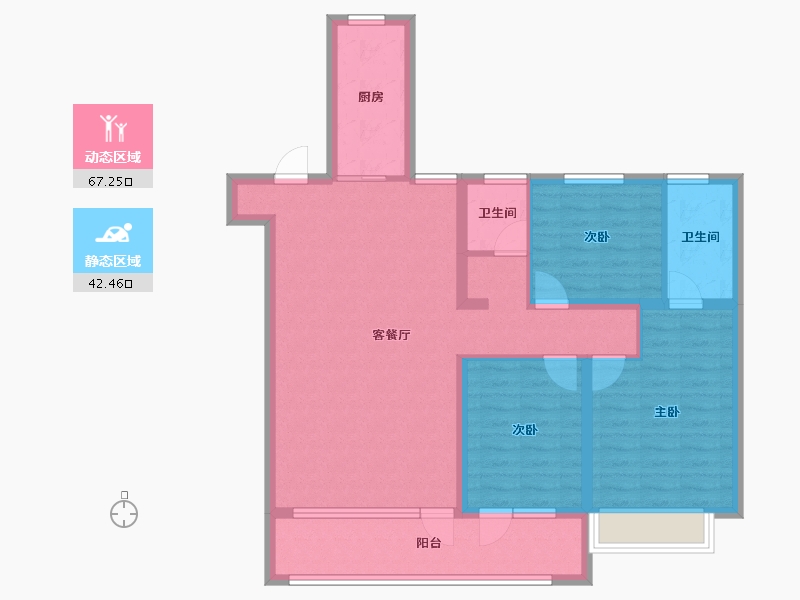 山东省-滨州市-丽景华庭二期-97.88-户型库-动静分区