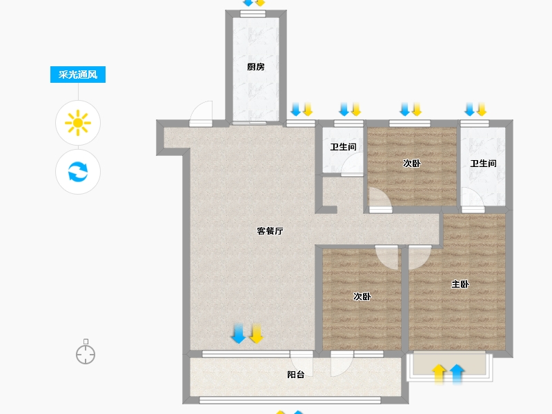 山东省-滨州市-丽景华庭二期-97.88-户型库-采光通风