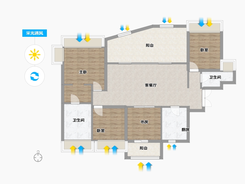 广东省-珠海市-华发广场（II期）横琴湾-112.12-户型库-采光通风