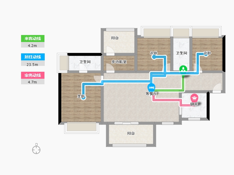 海南省-海口市-华润置地海口时光里-105.45-户型库-动静线