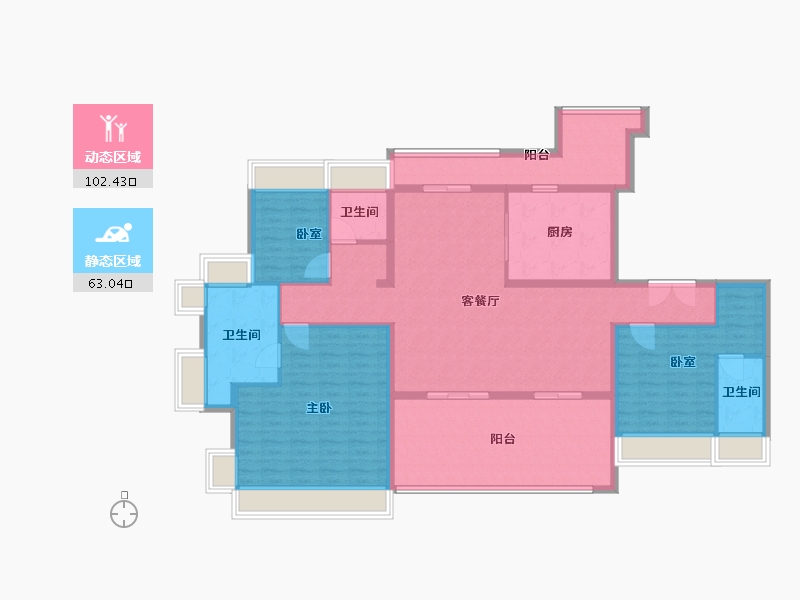 广东省-珠海市-华发广场（II期）横琴湾-149.60-户型库-动静分区