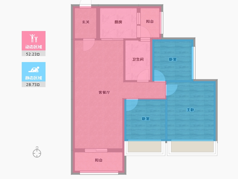 广东省-清远市-恒福·水岸-71.97-户型库-动静分区