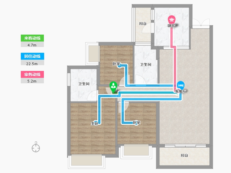 广东省-东莞市-东莞松湖悦龙台-88.54-户型库-动静线