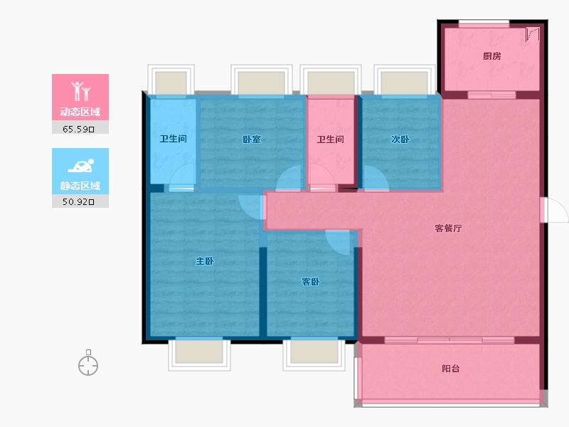 广东省-惠州市-碧桂园臻山府-105.44-户型库-动静分区