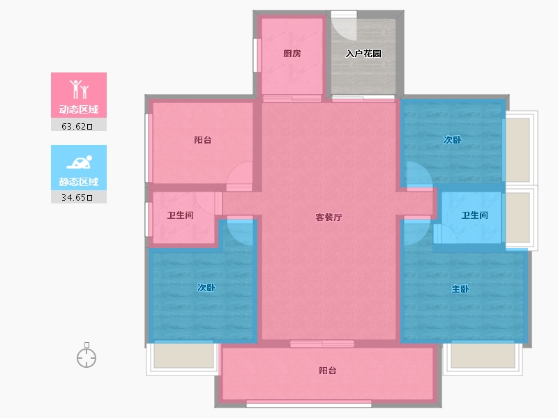 广东省-肇庆市-江南名苑-91.28-户型库-动静分区