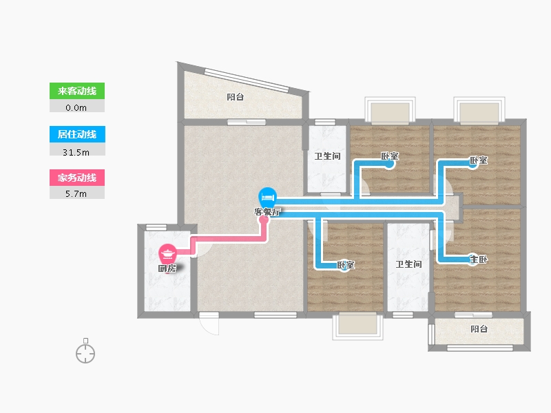 福建省-厦门市-宝华花园-124.63-户型库-动静线