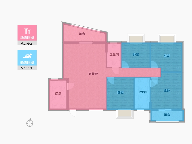 福建省-厦门市-宝华花园-124.63-户型库-动静分区