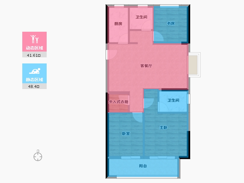 浙江省-宁波市-青澜邸-81.00-户型库-动静分区